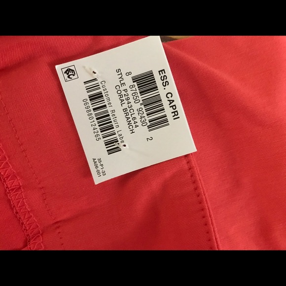 Alfani Plus tummy control capri pants coral New! - Picture 5 of 5